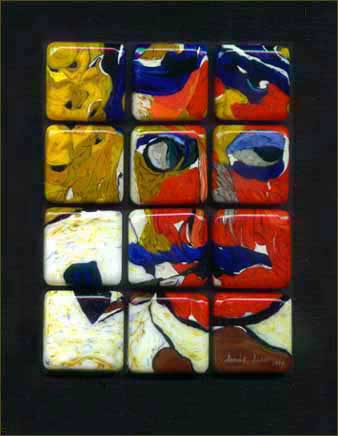 Color study of th Fauves (detail), Dinah Hulet, lampworked mosaic